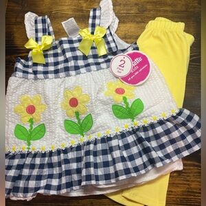 Nanette Kids Two Piece‎ Sunflower Outfit Size 4T